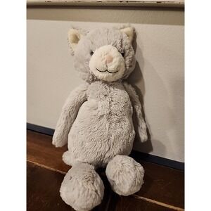 Jellycat London Bashful Gray Kitty 12" Plush Kitten Cat Retired JINC5124SH White